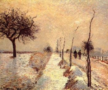Camille Pissarro : Road at Eragny, Winter